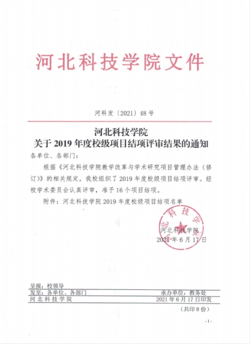 bat365在线登录网站关于2019年度校级项目结项评审结果的通知